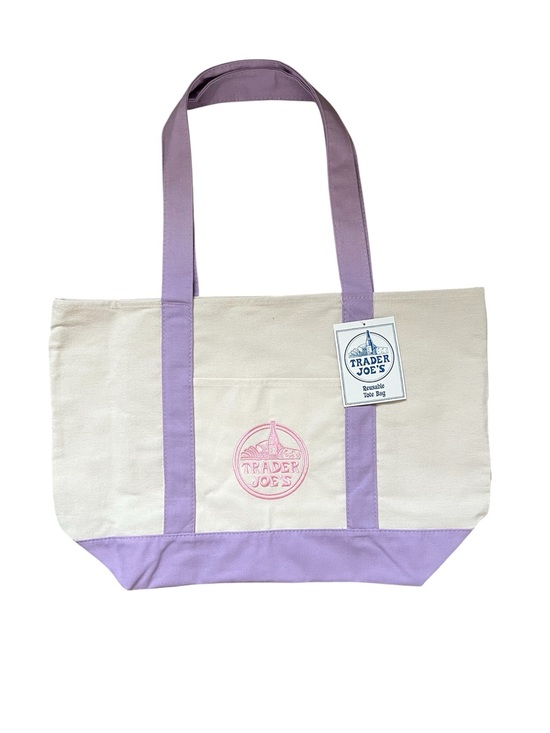 Trader Joe'S Handbags - Trader Joe's Lavender Larger Canvas Tote